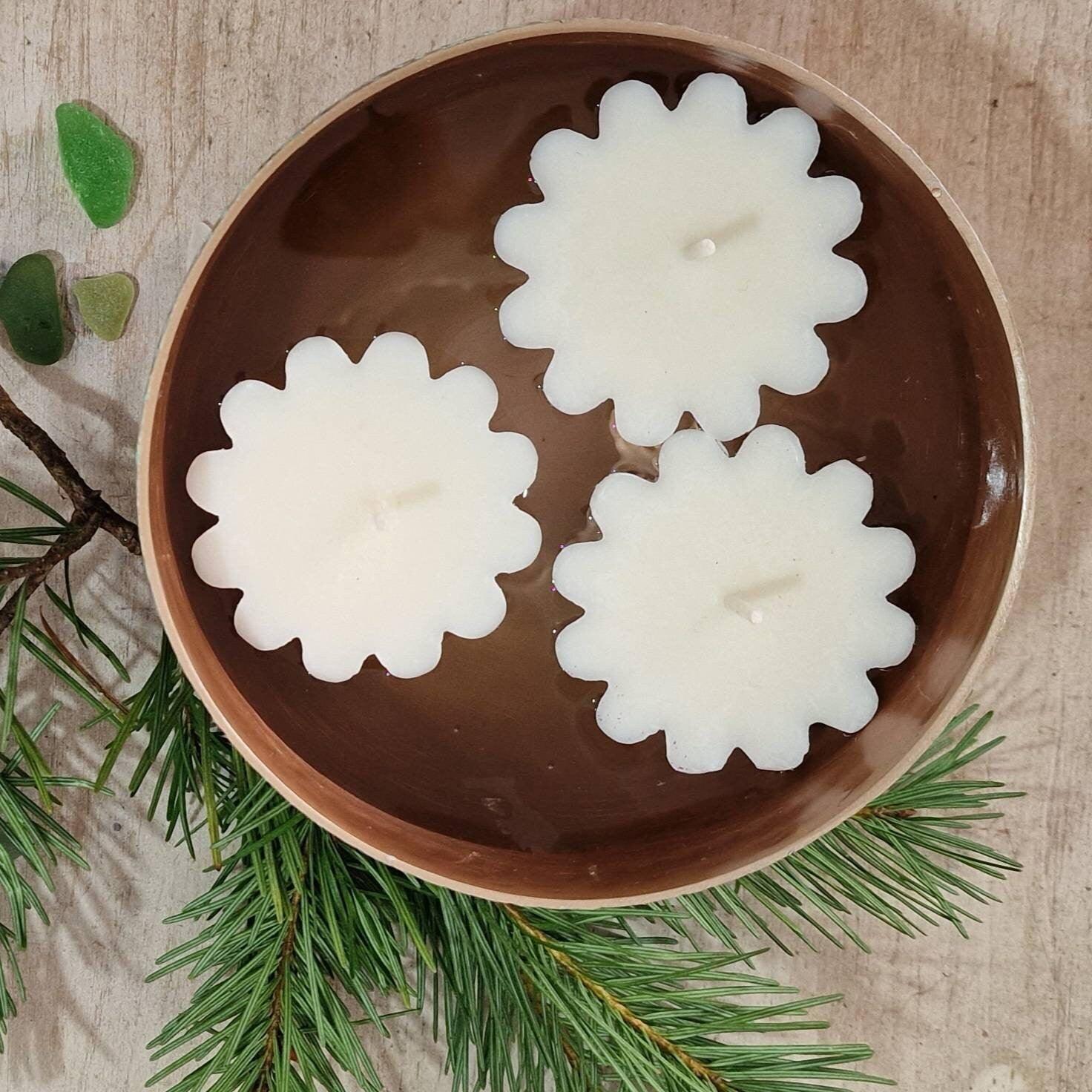 Beautiful hammered bowl with hand poured scented floating tealights - thepurehaven